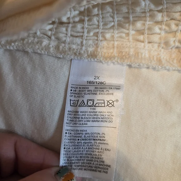 NWT Old Navy Women's Cream Denim Square Neck Top 2X - Picture 9 of 9